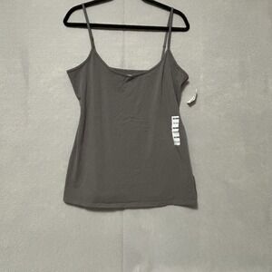 Old Navy Gray Fitted Cotton Tank Top Cami XL NWT